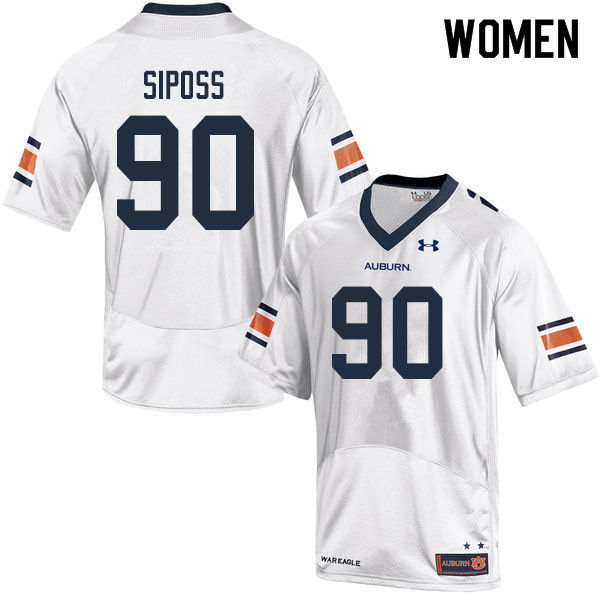 Women's Auburn Tigers #90 Arryn Siposs White 2019 College Stitched Football Jersey
